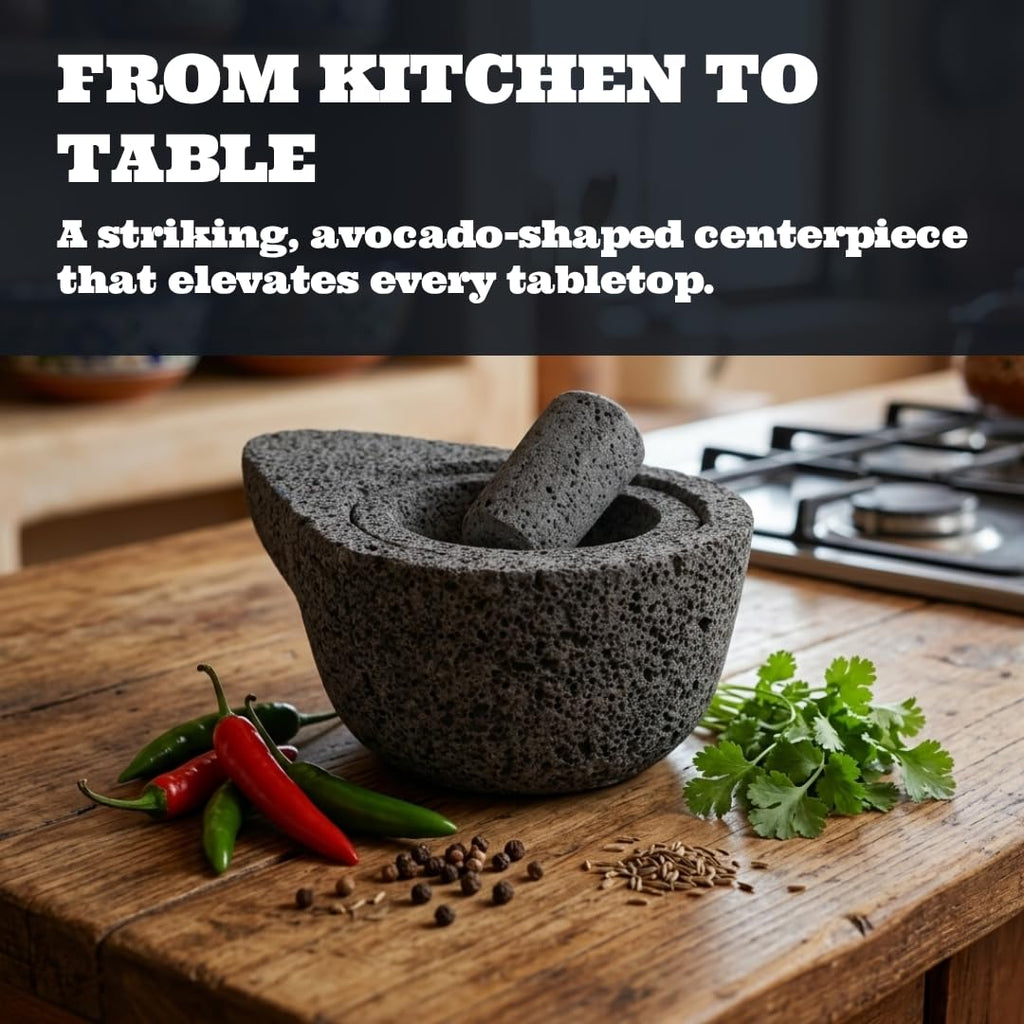 Avocado Molcajete Set