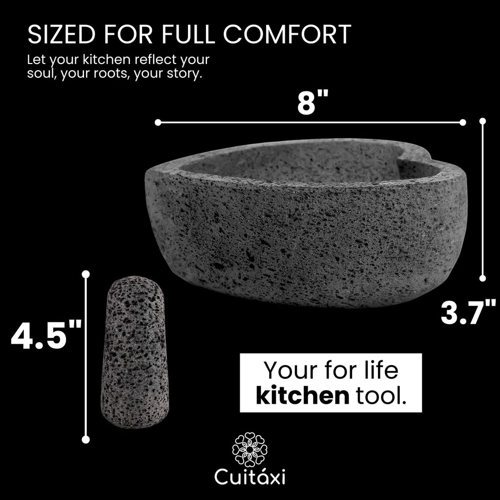 Flat Base Heart Molcajete