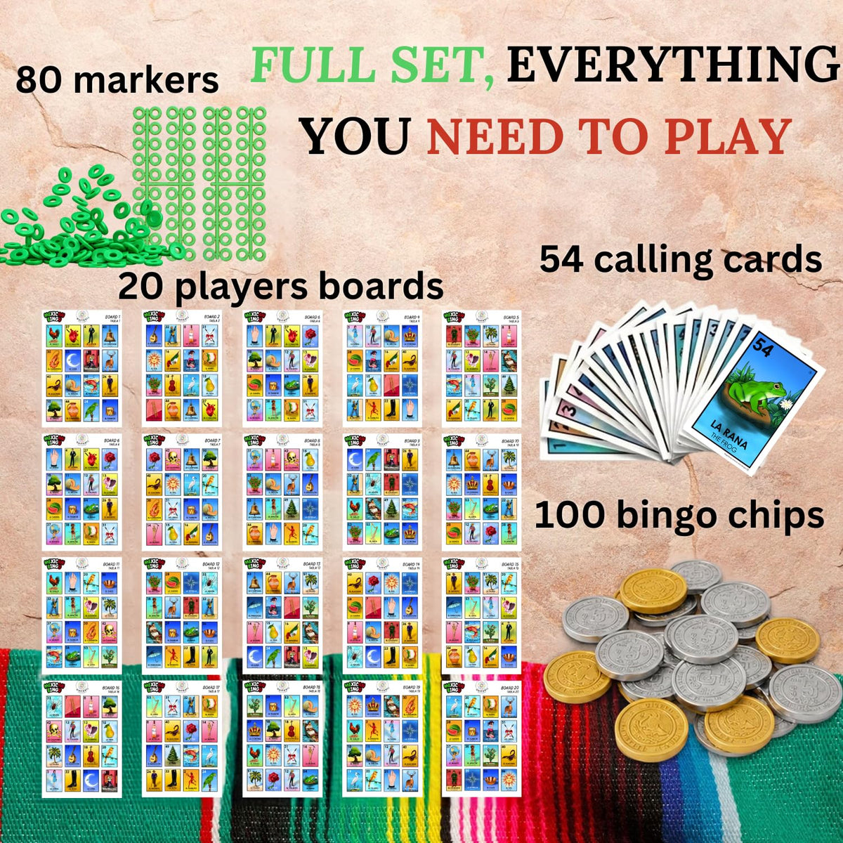 Mexican Lotería, 20 Players and Play Pesos
