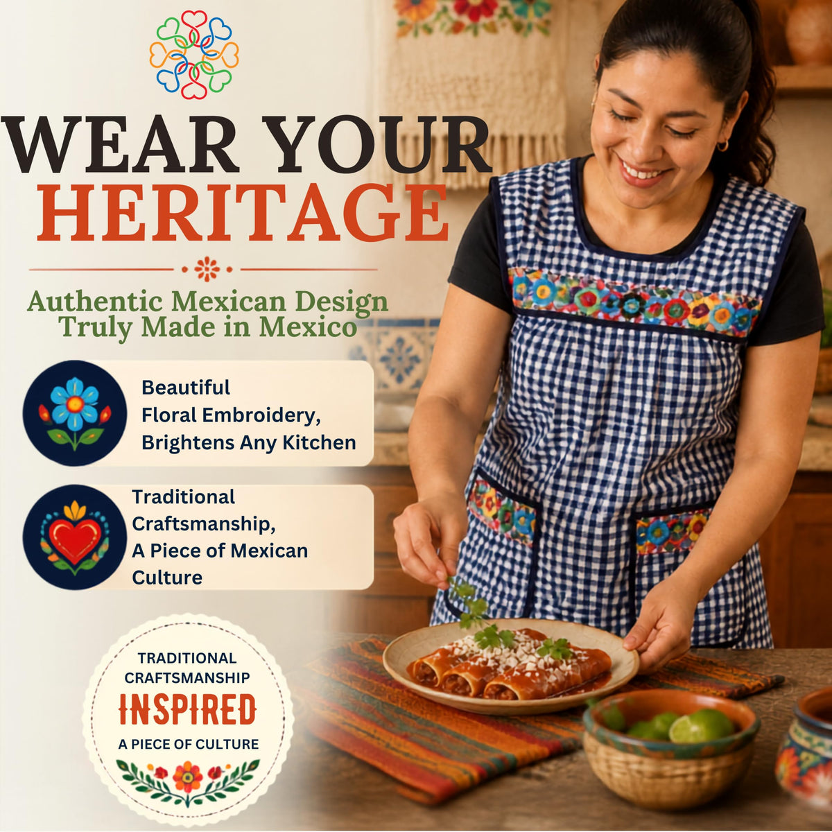 Embroidered Mexican Apron