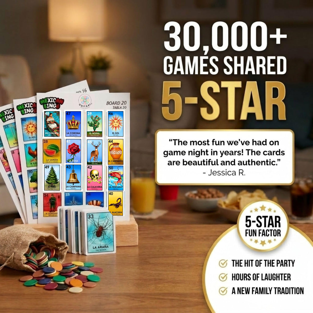 Mexican Lotería, 20 Players and 100 Chips