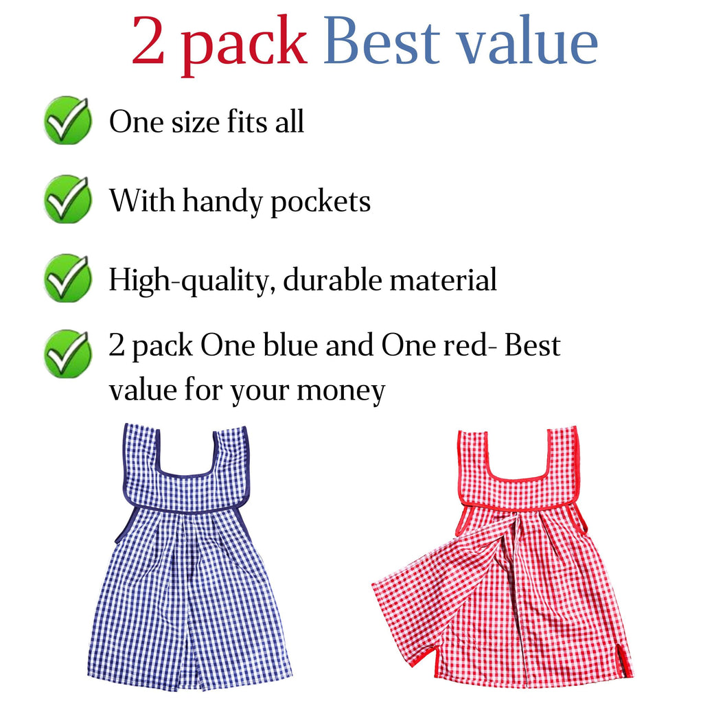 Kids Aprons 2 Pack for Boys, Blue and Red