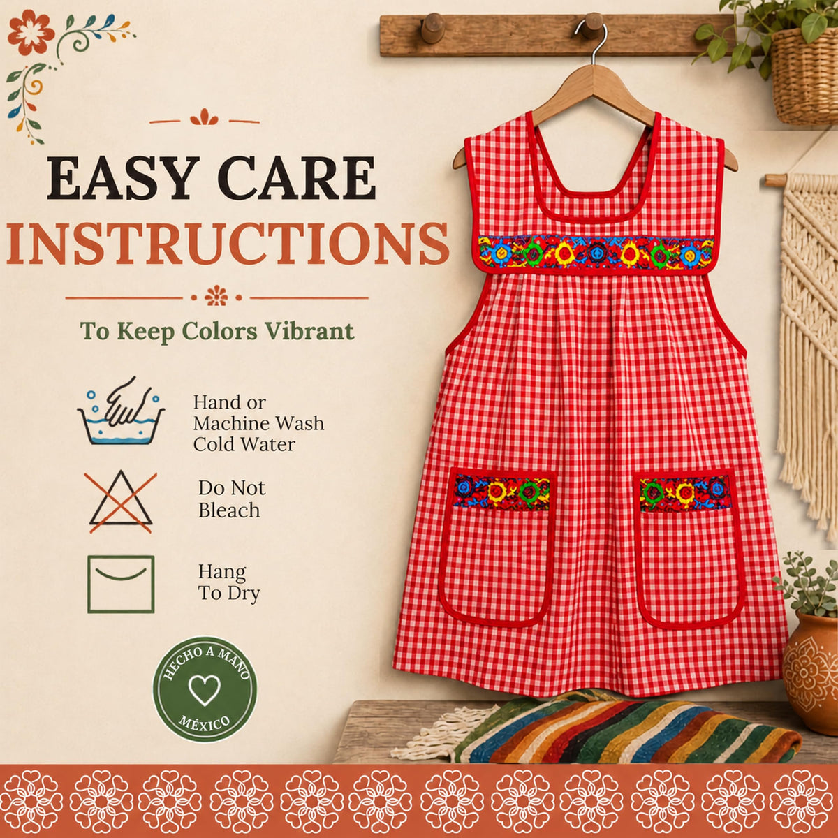 Embroidered Mexican Apron