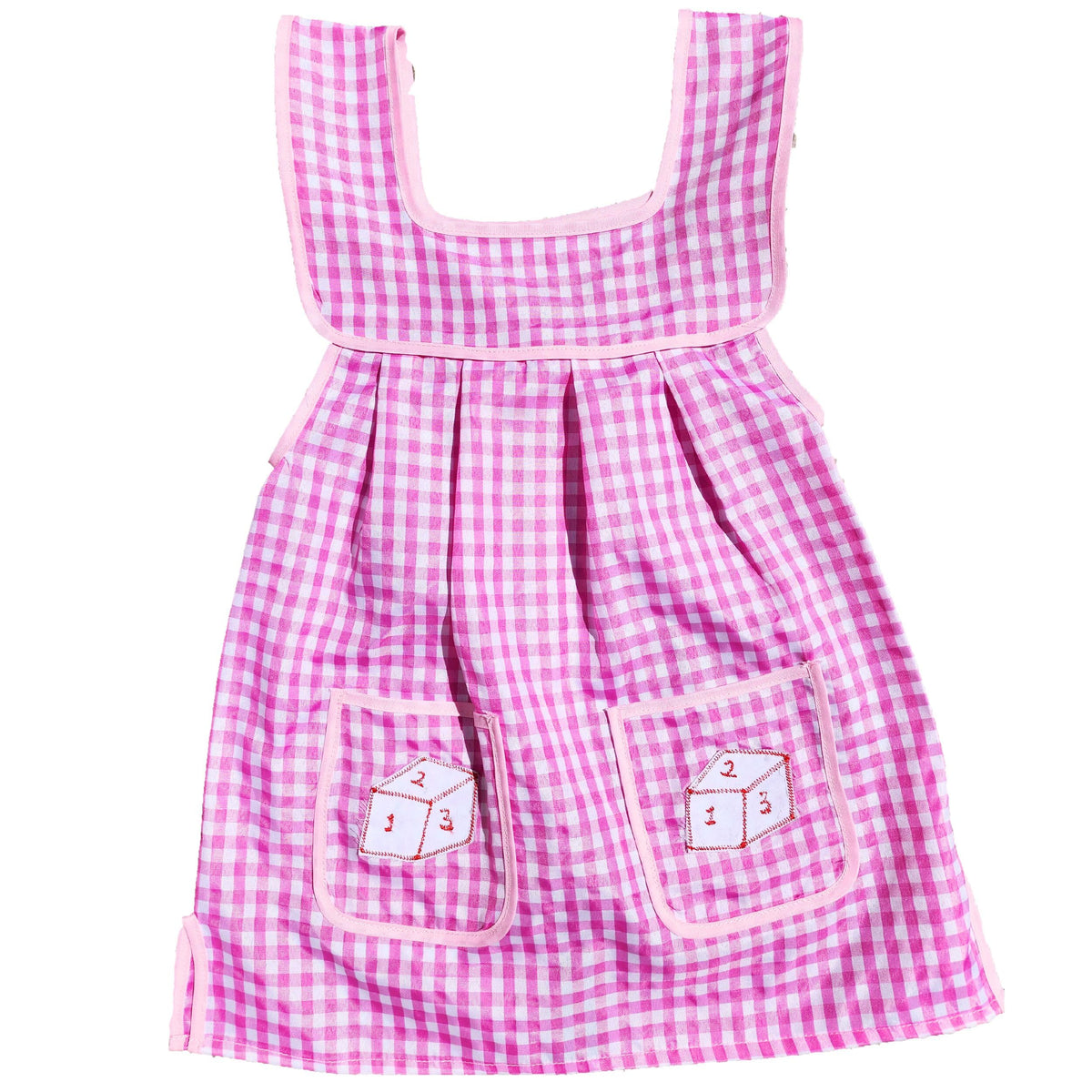 Kids Aprons 2 Pack for Girls, Pink and Red