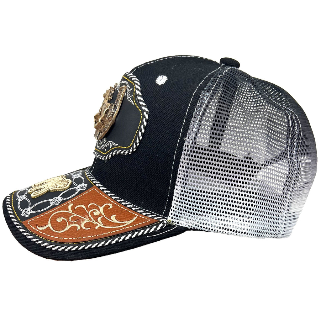 Black Charro Cap with Horse