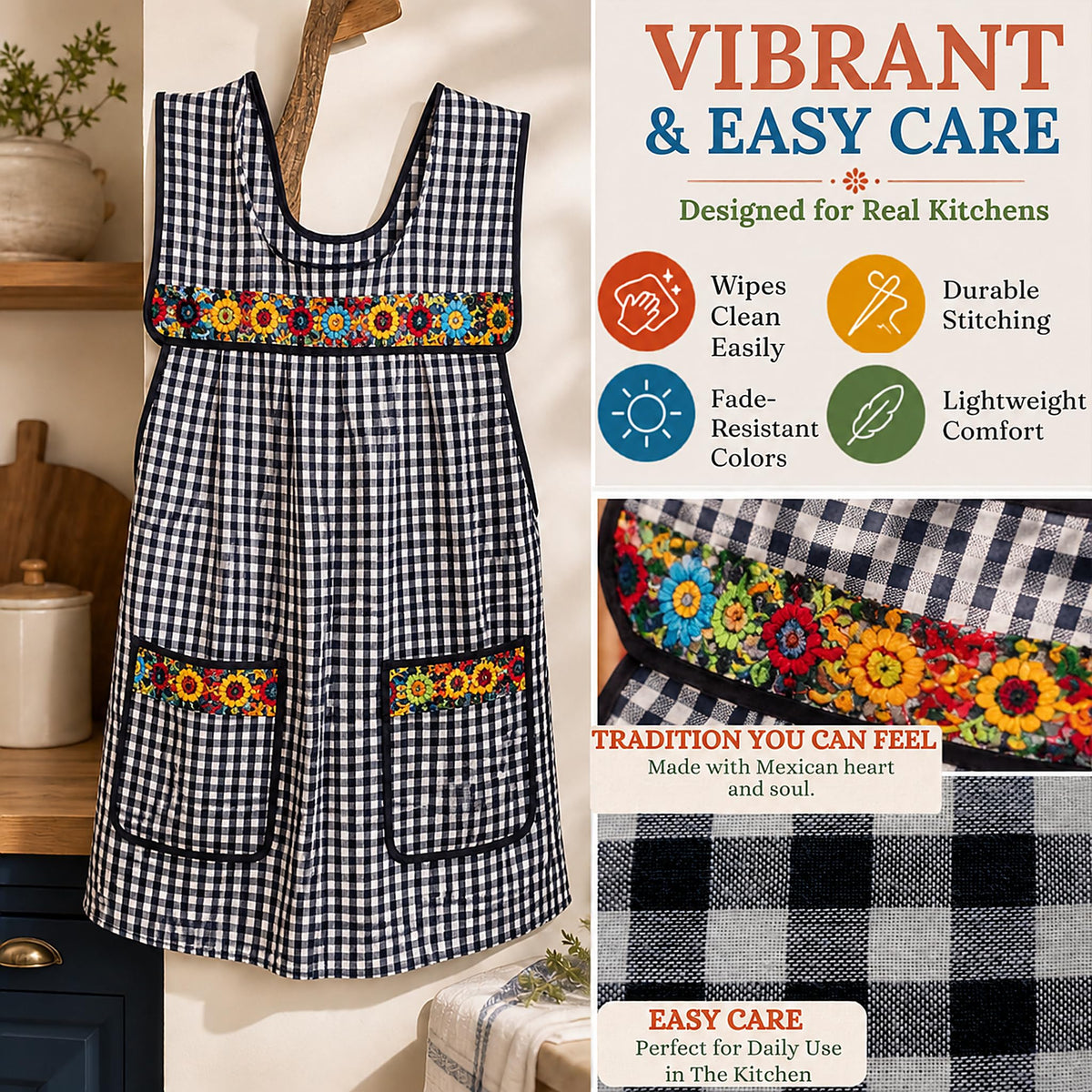 Embroidered Mexican Apron