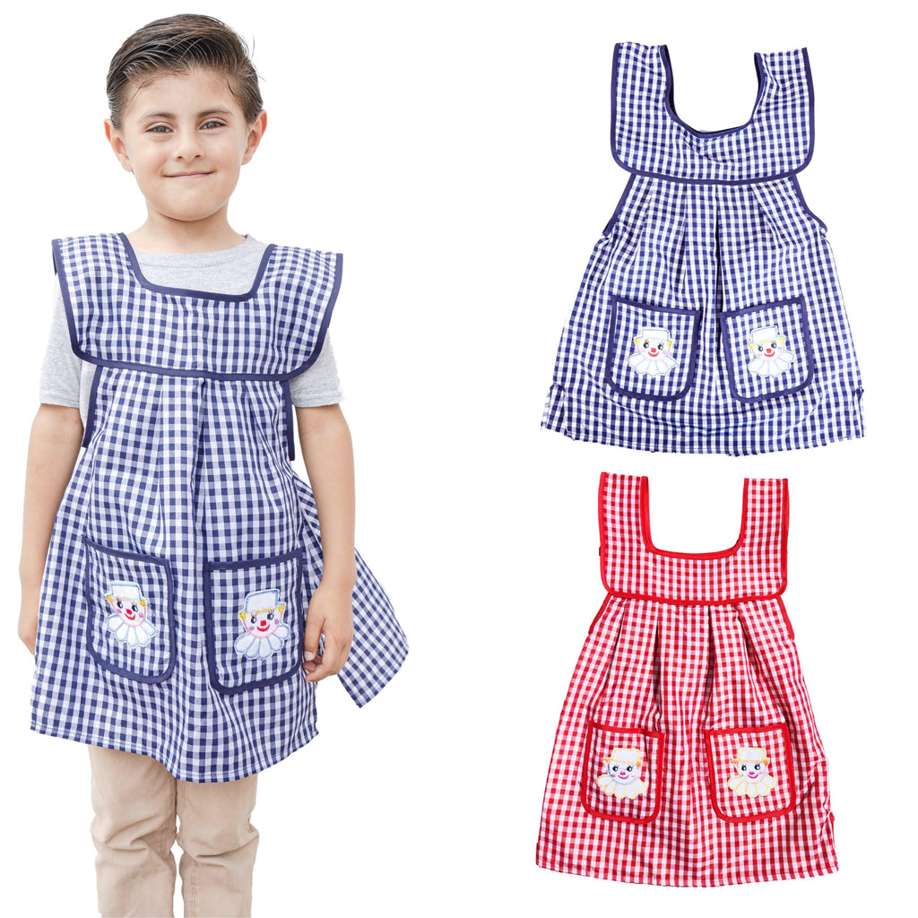 Kids Aprons 2 Pack for Boys, Blue and Red