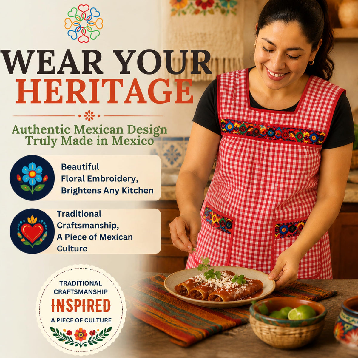 Embroidered Mexican Apron