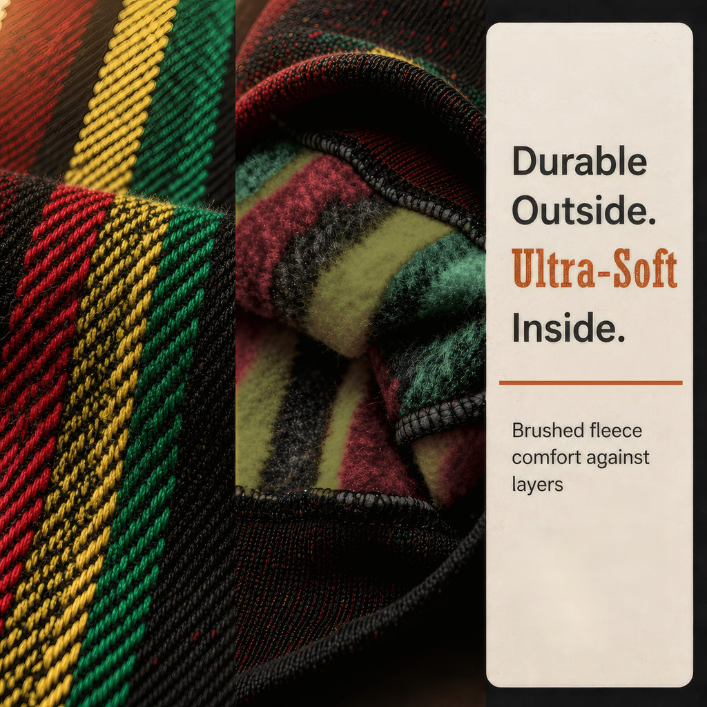 Rastafari Baja hoodie: durable outside, ultra soft inside