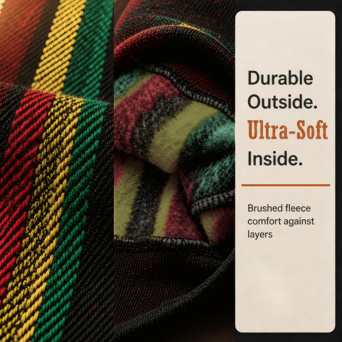 Rastafari Baja hoodie: durable outside, ultra soft inside